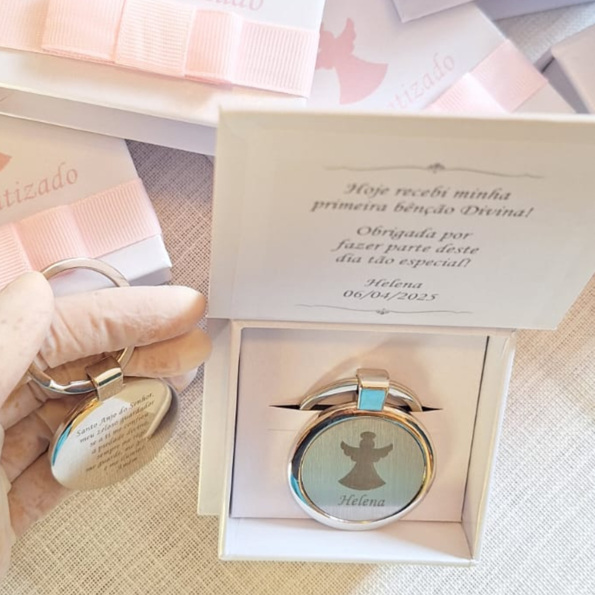 Chaveiro de Anjo Metal personalizado 01